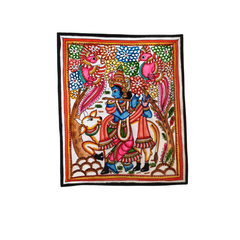 The Divine Flute - Melody of Krishna Leather Paintings