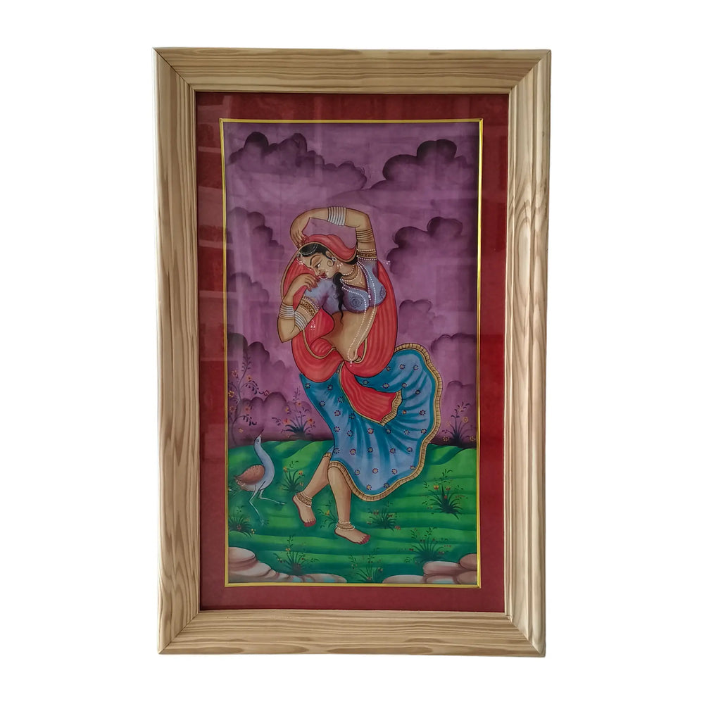 Dancing Gopika Miniature Painting Paintings