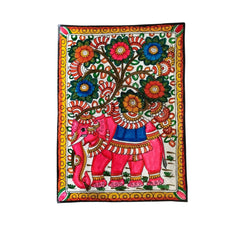 Pattachitra Elephants of Leather Art Leather Paintings