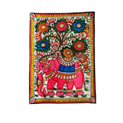 Pattachitra Elephants of Leather Art Leather Paintings