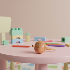 Handcrafted miniature wooden Gada (mace) inspired by Lord Hanuman, traditional Indian decorative collectible