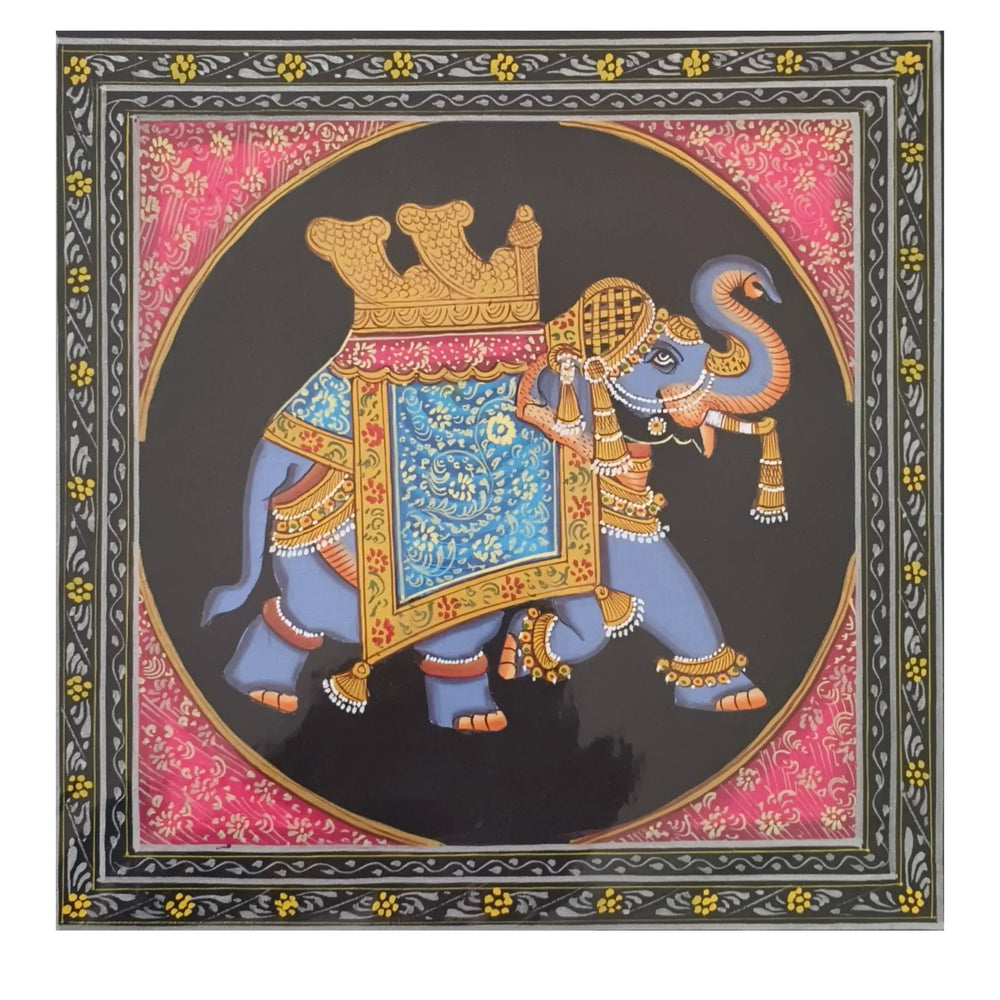 Royal Indian Elephant Miniature Painting Paintings