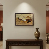 Pottery Pot Making Wooden Inlay Frame – South Indian Handmade Masterpiece Arun