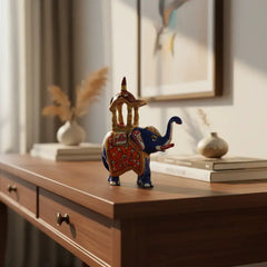 Hand-Painted Ambari – Intricate Decorative Artwork Metal Decorative