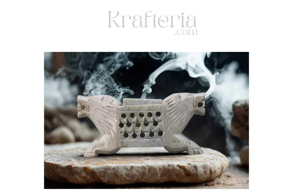 Hand-Carved Lion Incense Stick Holder – Unique Aromatherapy Accent Marble Soft Stone