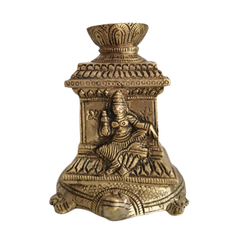 Ornate Brass Tortoise (Kurma) Agarbatti Stand with Deity Figures
