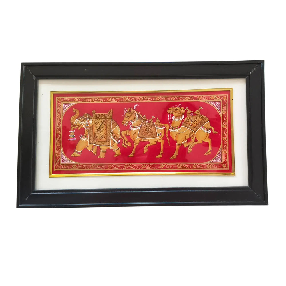 The Royal Procession - A Miniature Painting Paintings