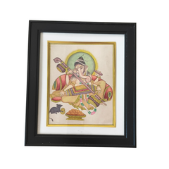 Lord Ganesha With Veena Miniature Painting