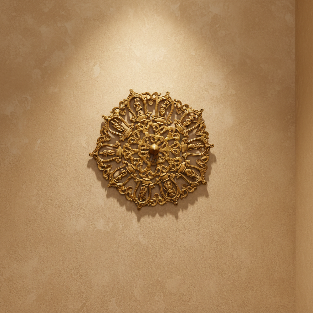 Dashavatara Brass Wall Hanging - Handcrafted 10 Avatars of Vishnu Circular Wall Art Brass Artwork