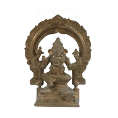 Panchaloha Vinayaka with Prabhavali – Antique Look