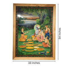 Lord Krishna and Radha, Annakut, Divine Abundance Painting Paintings