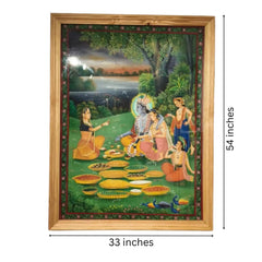 Lord Krishna and Radha, Annakut, Divine Abundance Painting Paintings