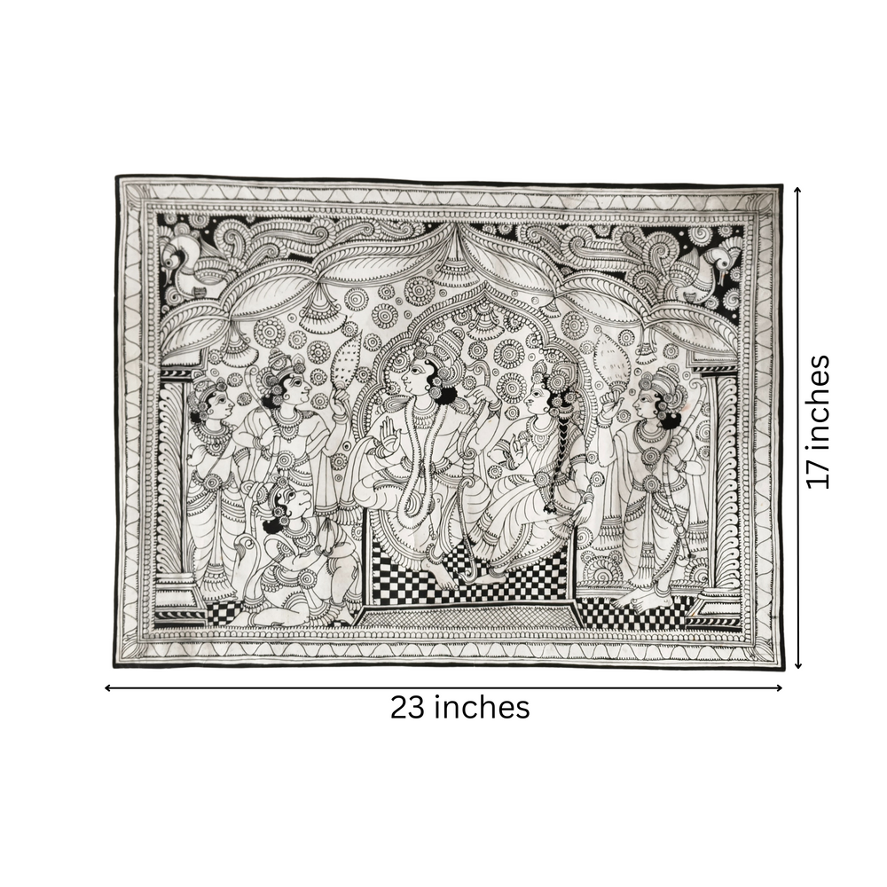 Lord Rama's Coronation with Sita and Lakshmana Art Leather Paintings