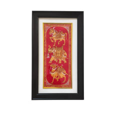 Royal Procession in Gilded Splendor Miniature Painting Paintings
