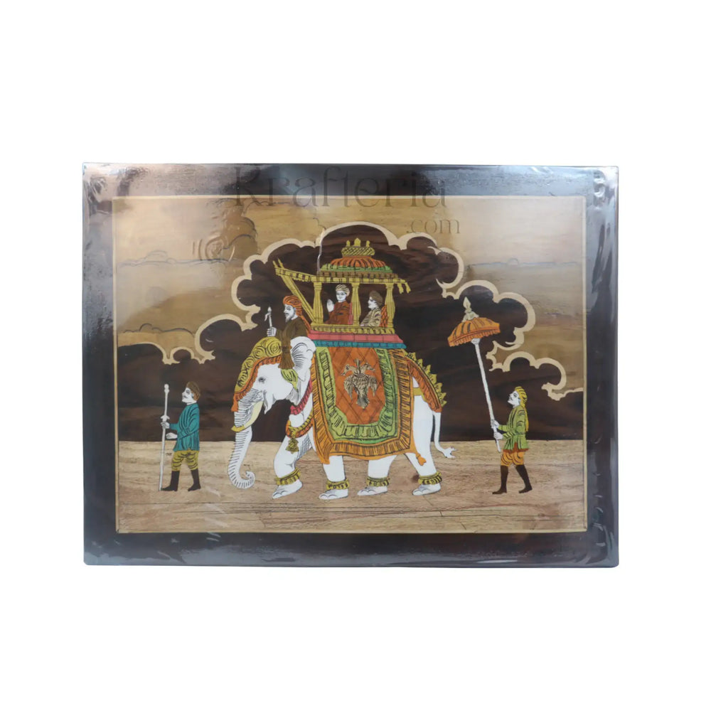 Handmade Rosewood Inlay Ambari Frame – Traditional Artistic Décor Inlay Art