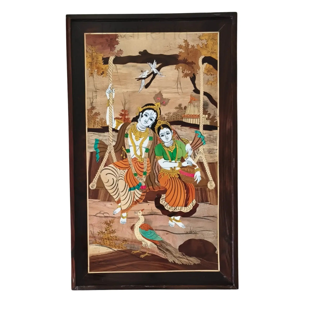 Traditional Indian Inlay Artwork – Radha Krishna Eternal Love Inlay Art