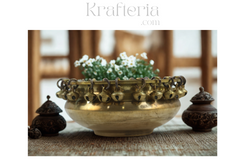 Decorative Brass Urli Bowl for Home, Temple, or Gifting