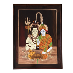 Spiritual Rosewood Artwork – Shiva Parvati Blessing Pose