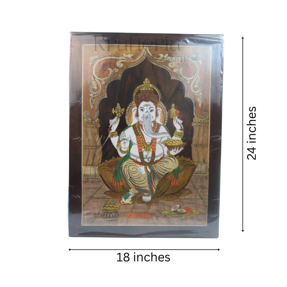 Handcrafted Rosewood Ganesh Photo Frame with Inlay Art Inlay Art