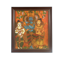 Krishna with Gopikas – Traditional Kerala Mural Art Paintings