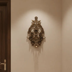 Grand Brass Ashta Lakshmi Wall Hanging with Peacocks - Divine Prosperity Decor Brass Ware