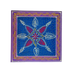 Hand-Painted Wooden Pooja Stool (Chowki) with Traditional Design