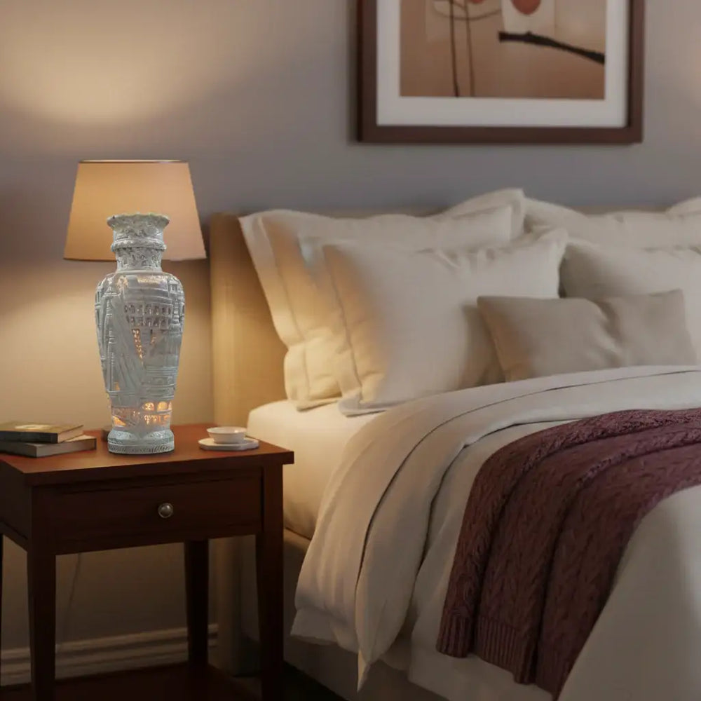 Decorative Flower Vase Lamp – Intricate Jali Carving Inspired by Kashi Temples Jali Art