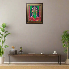 Standing Laxmi Devi - Traditional Thanjavur Masterpiece Paintings