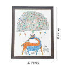Gond Tree Of Life - A Symphony Of Nature Gond Painting