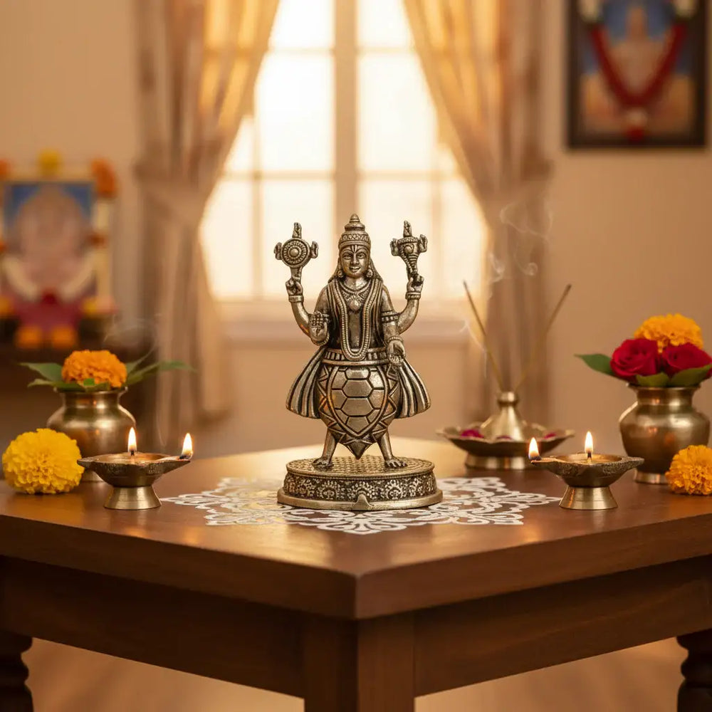 Handcrafted Brass Kurma Avatar Idol – Vishnu Tortoise Form Statue for Puja & Home Decor Brass Ware