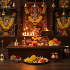 Bronze Floral Harathi Stand – Perfect for Daily Rituals & Festive Poojas