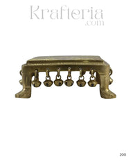 Decorative Brass Devotional Stools with Bell Design Brass Ware