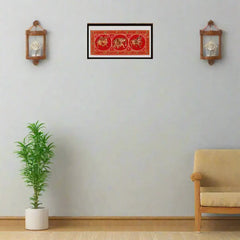 Crimson Procession of Divine Animals Miniature Painting Paintings