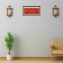 Crimson Procession of Divine Animals Miniature Painting