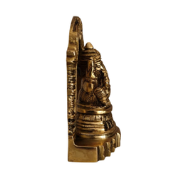 Brass Ganesha Idol with Prabhavali Arch - Lord of New Beginnings Brass Artwork