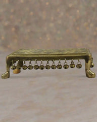 Decorative Brass Devotional Stools with Bell Design Brass Ware