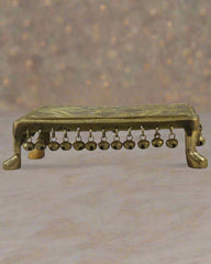 Decorative Brass Devotional Stools with Bell Design