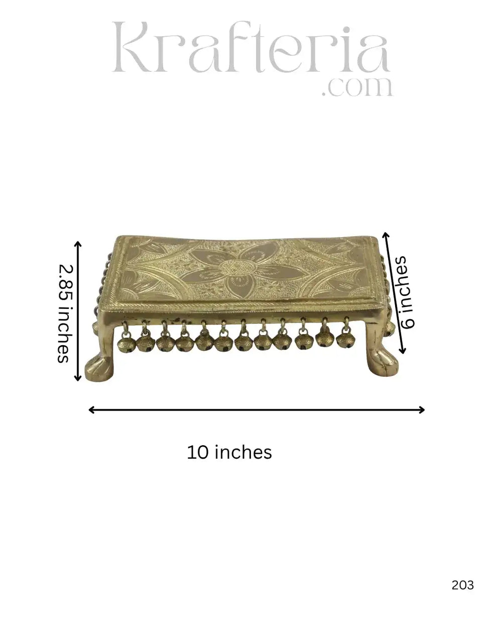 Decorative Brass Devotional Stools with Bell Design Brass Ware