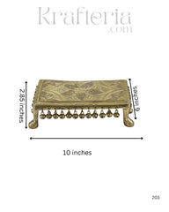 Decorative Brass Devotional Stools with Bell Design