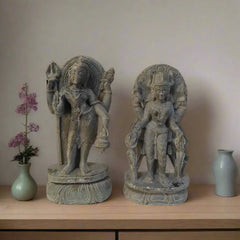 Shiva Parvathi Sculpture – Spiritual Symbol of Love and Creation Soft Stone