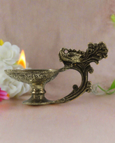 Handcrafted Brass Peacock Deepam with Intricate Design