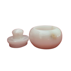 Handcrafted Marble Kumkum Box – Traditional Puja Accessory Marble Soft Stone