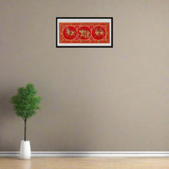 Crimson Majesty - A Gilded Miniature Procession Painting