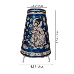 Traditional Indian Leather Puppetry Lamp - Buddha with Lotus | Bed Lamp Leather Paintings