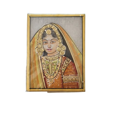 Rajasthani Golden Princess Marbel Painting Paintings