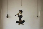 Rhythmic Silhouettes-Metal Musician Wall Decor Brass Ware