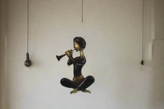 Rhythmic Silhouettes-Metal Musician Wall Decor Brass Ware