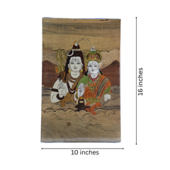 Wooden Inlay Shiva Parvati Frame – South Indian Handmade Spiritual Art
