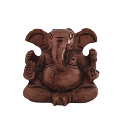 Decorative Wooden Ganesh in Seated Position | Handmade Religious Figurine maruthi handicrafts