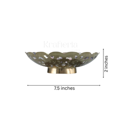 Artisan Bloom-Brass Bowl with Floral Motif